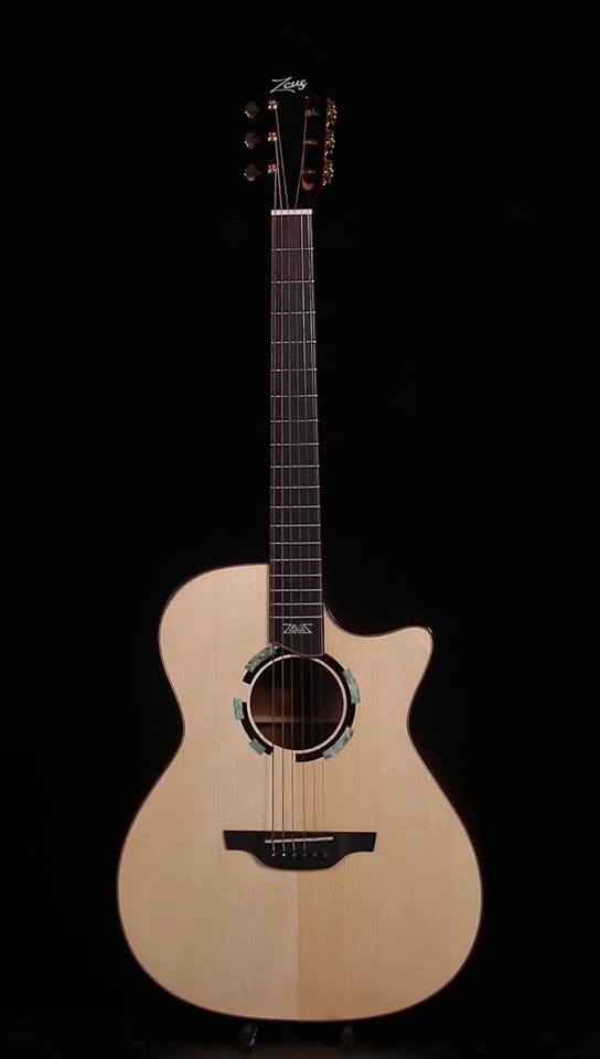 a45ce 云杉 胡桃木面单,电箱fishman flex&zeus联名拾音器  #吉他