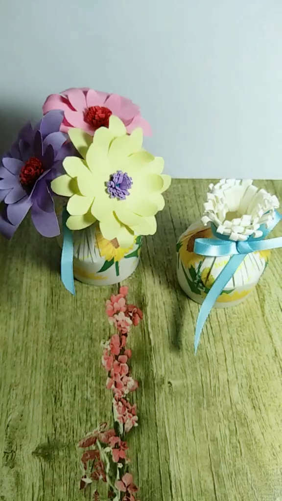 纸艺 一次性纸杯 花瓶