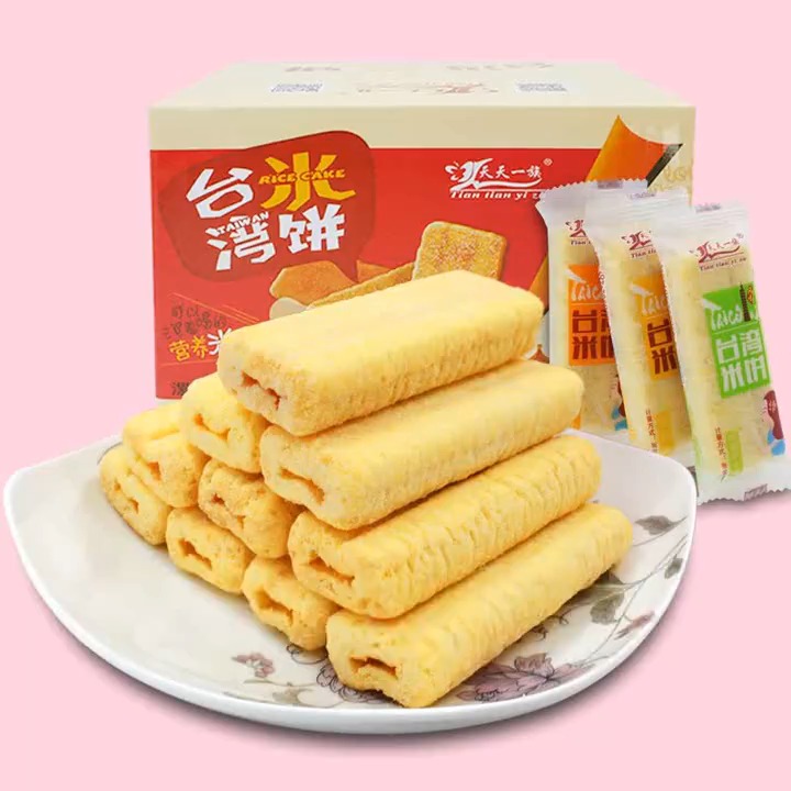 天天一族台湾风味米饼500克整箱膨化食品休闲零食儿童饼干糙米卷
