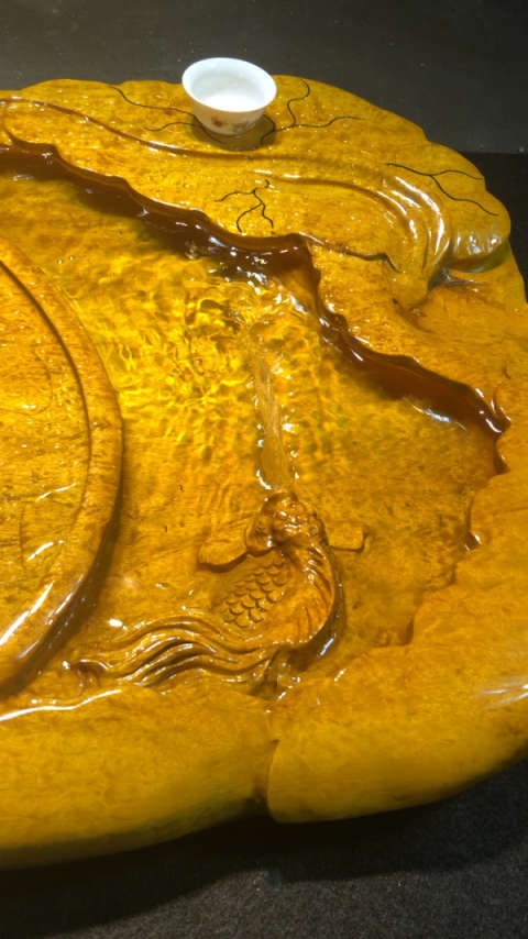 极品龙胆纹,流水养金鱼茶盘