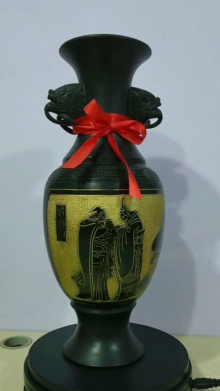 邯郸特产 黑陶典故瓶
