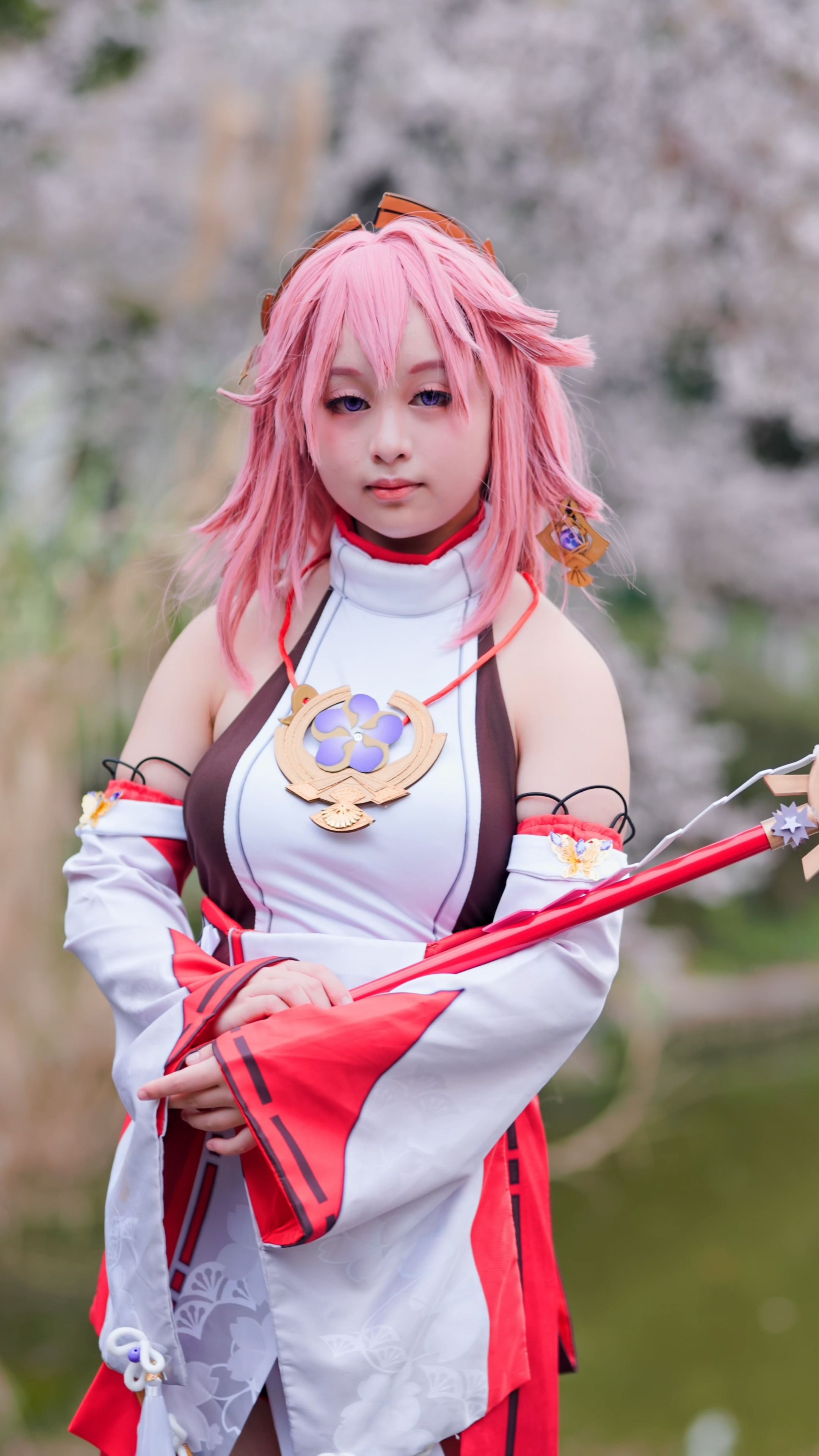 春季樱花与八重神子#原神#八重神子cos#二次元少女