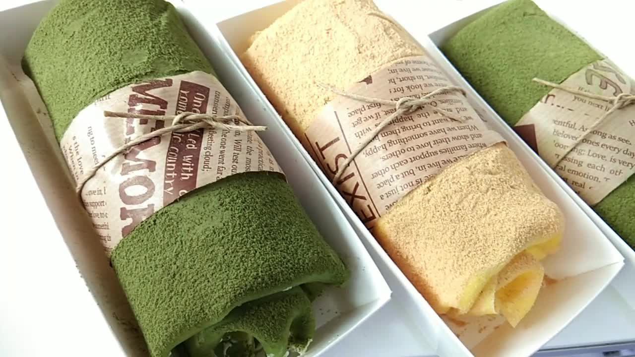 瑞豐長～刚刚做好的毛巾卷【黄桃,抹茶】两个口味哦⊙66⊙!