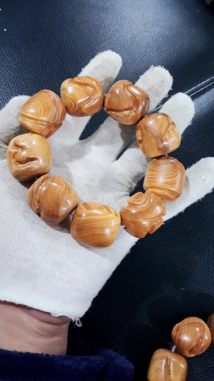 太行崖柏精品手串 奶香 玻璃底