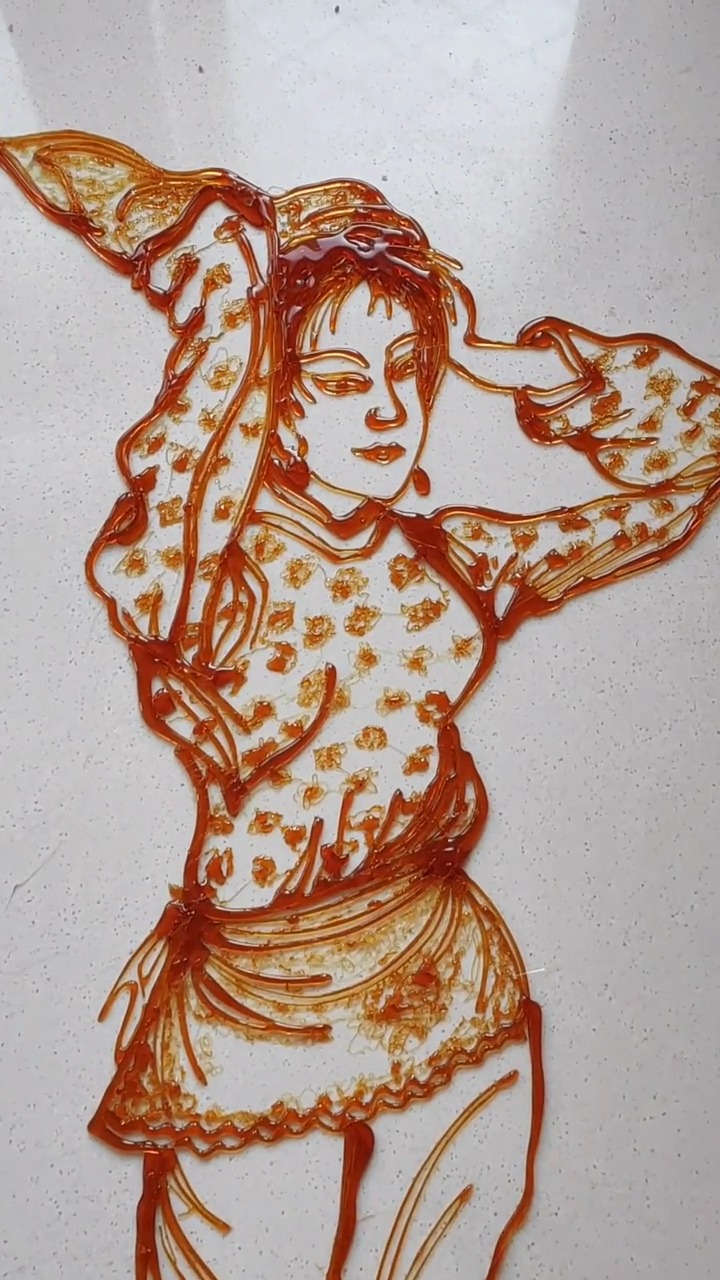 古时候的女子用糖画出来是有多美呢?#糖画 #手艺人