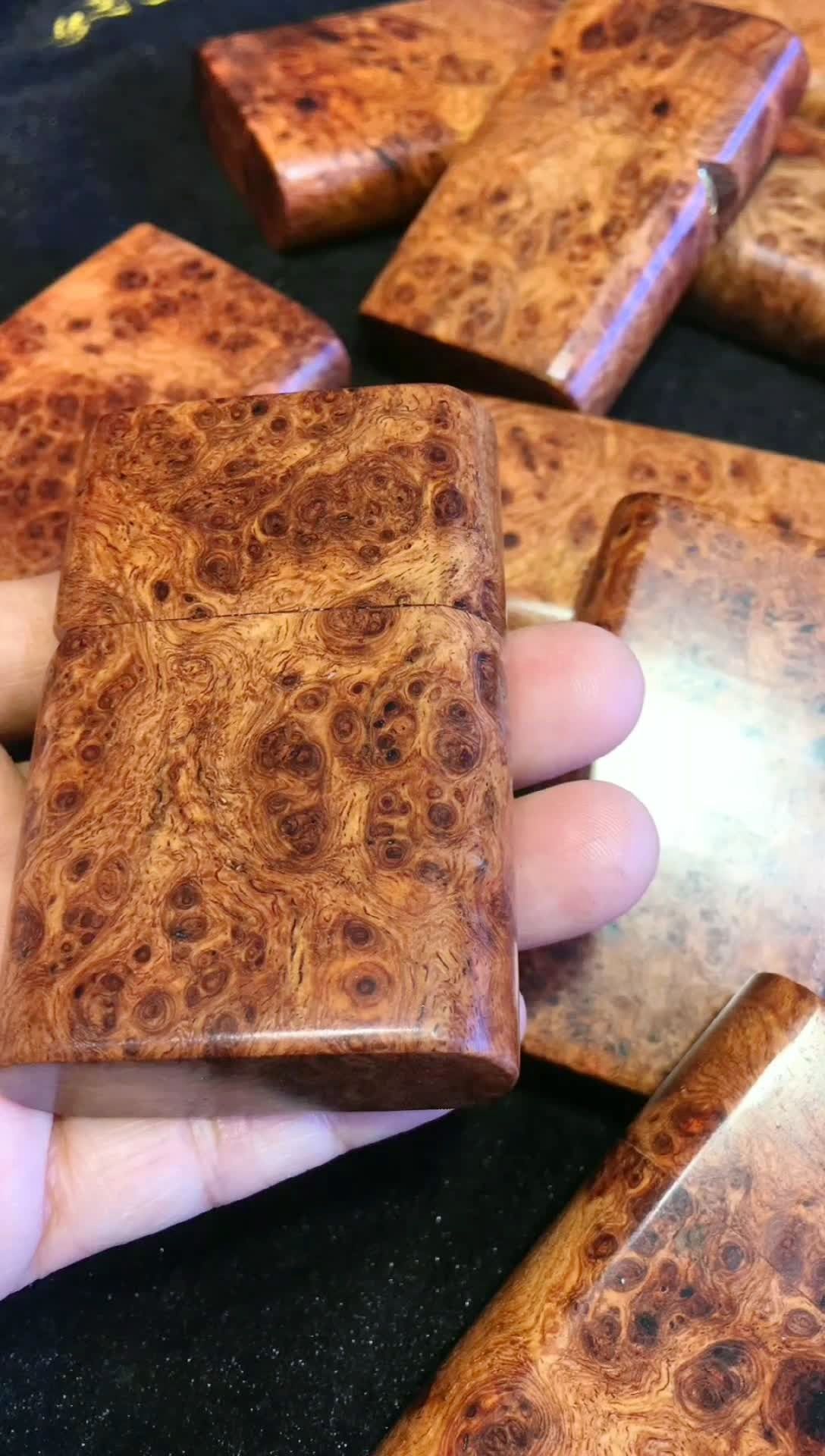 缅甸花梨瘤疤9999 整木掏空煤油打火机