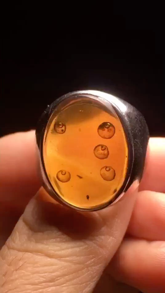 缅甸琥珀:水胆,五颗水滴被瞬间封存亿年,就是这样美丽神奇