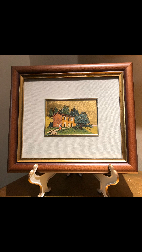 欧洲vintage手绘金箔画