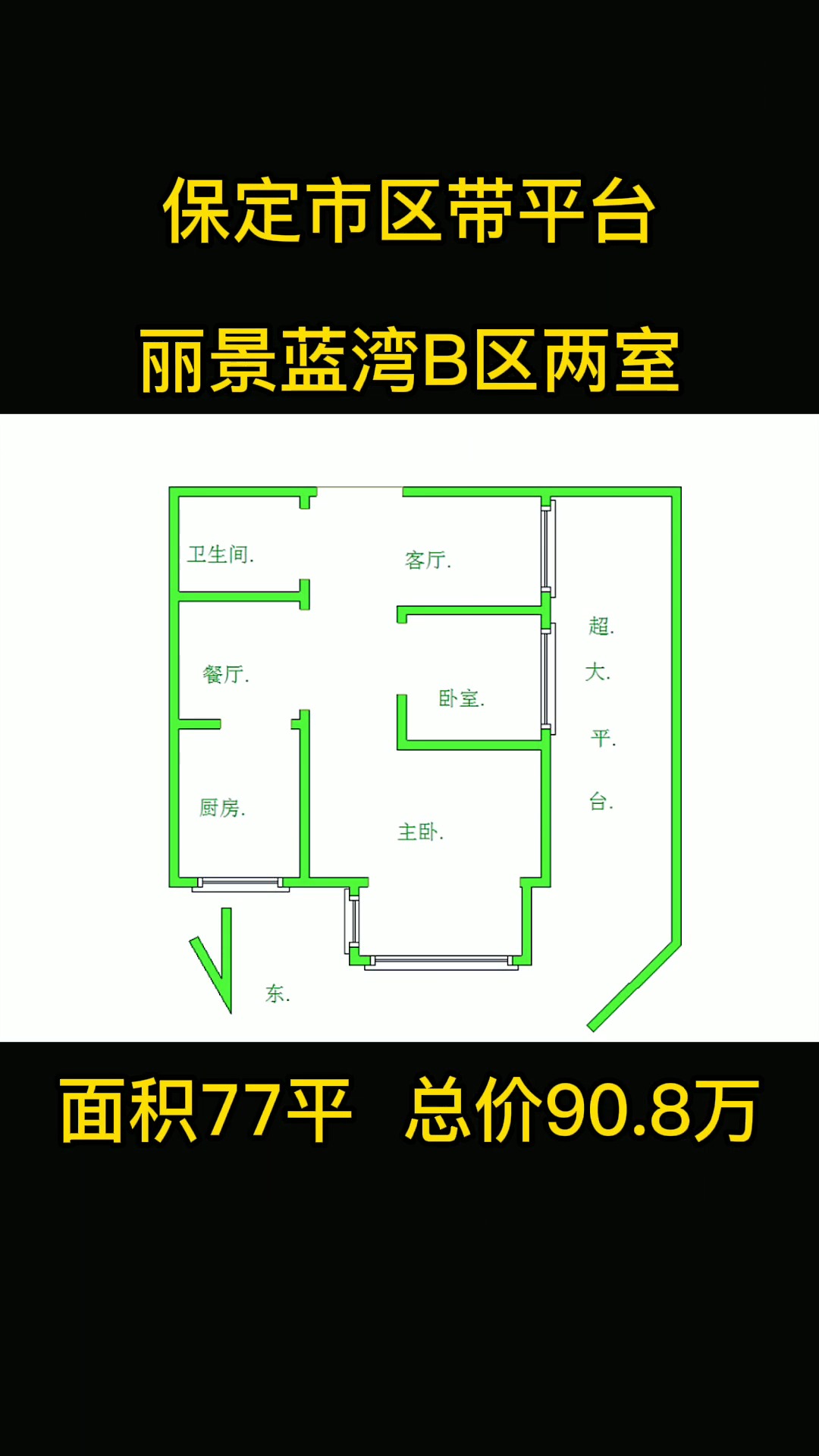 保定市区丽景蓝湾b区精装两室有平带#实景看房#最美保定