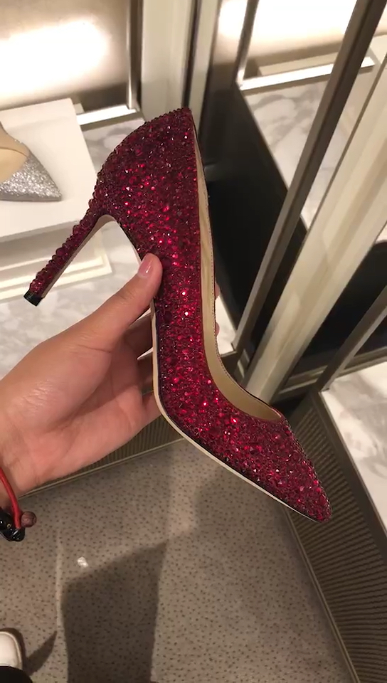 jimmy choo 吉米周 红色高跟鞋    现场直播哦 可以代