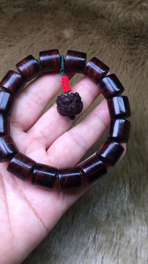 12×12海南花梨紫油梨桶珠手串