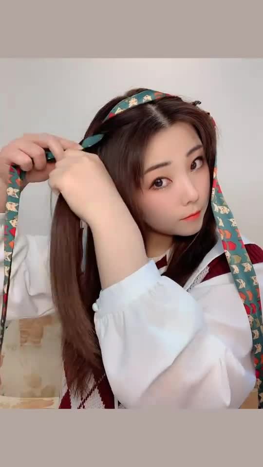 甜美减龄发带双马尾|简单好学谁扎谁好看6072