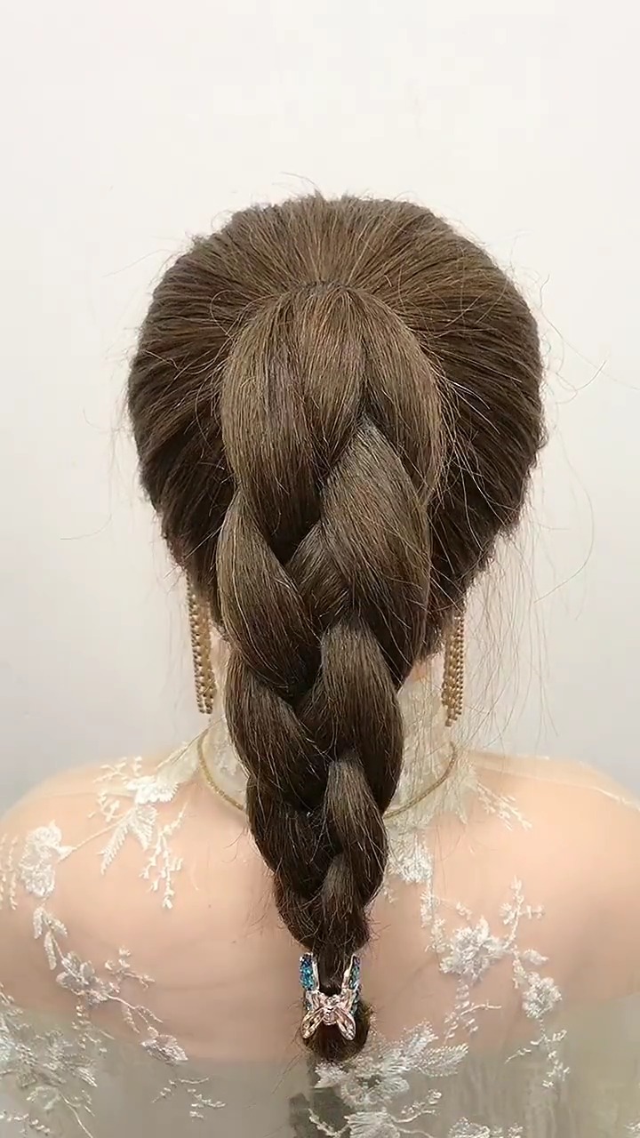 夏日高马尾 四股辫