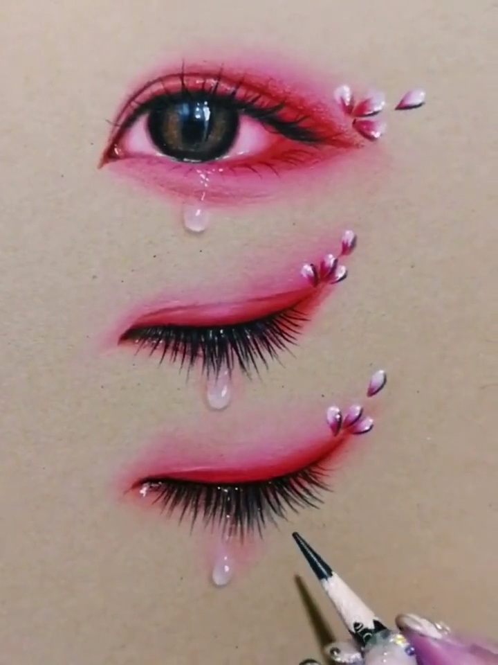 教你画古风流泪眼睛