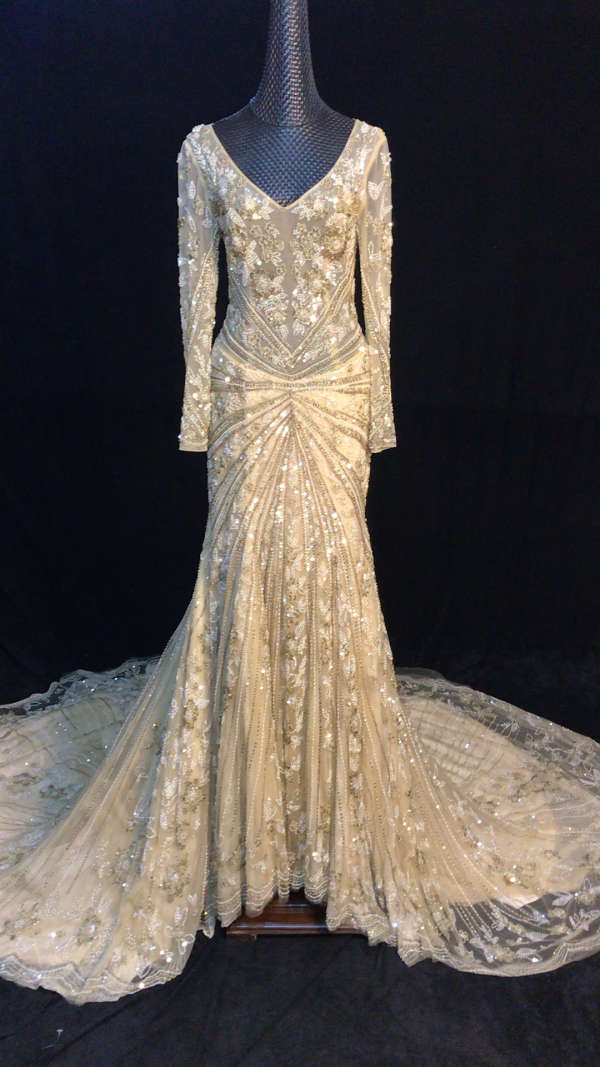 香槟金色重工礼服全角度,适合170cm以上的姑娘穿,全手工缝制定制了5个