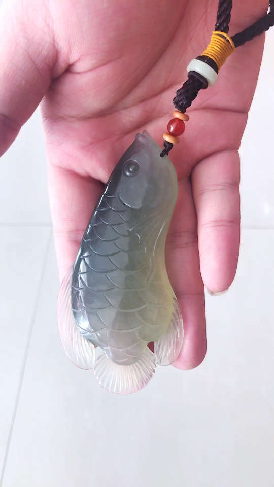 水墨金龙鱼手把件