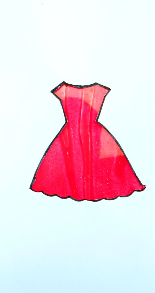 画一件好看的红裙子,你喜欢吗?