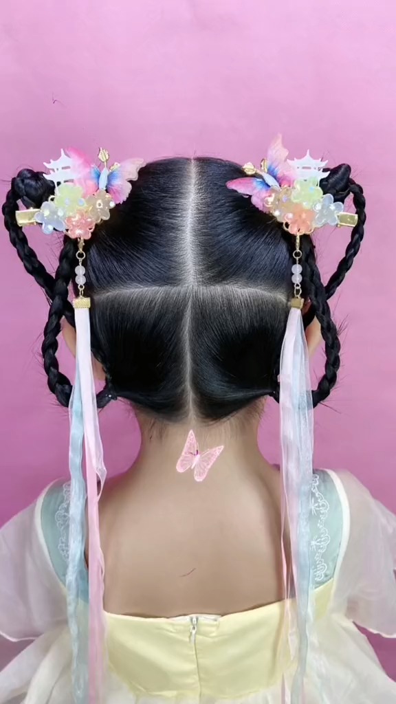 教大家儿童古风发型,简单又可爱,一看就能学会!#编发教程