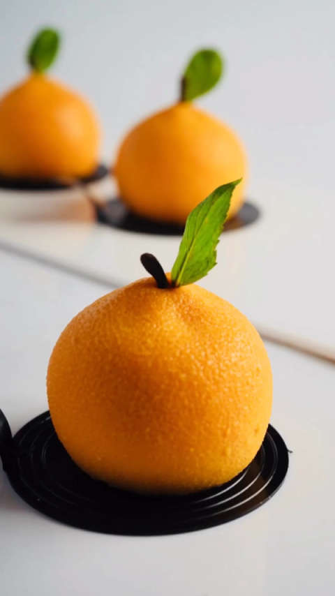 超极逼真的橘子慕斯 法式甜点还有这么萌的感觉