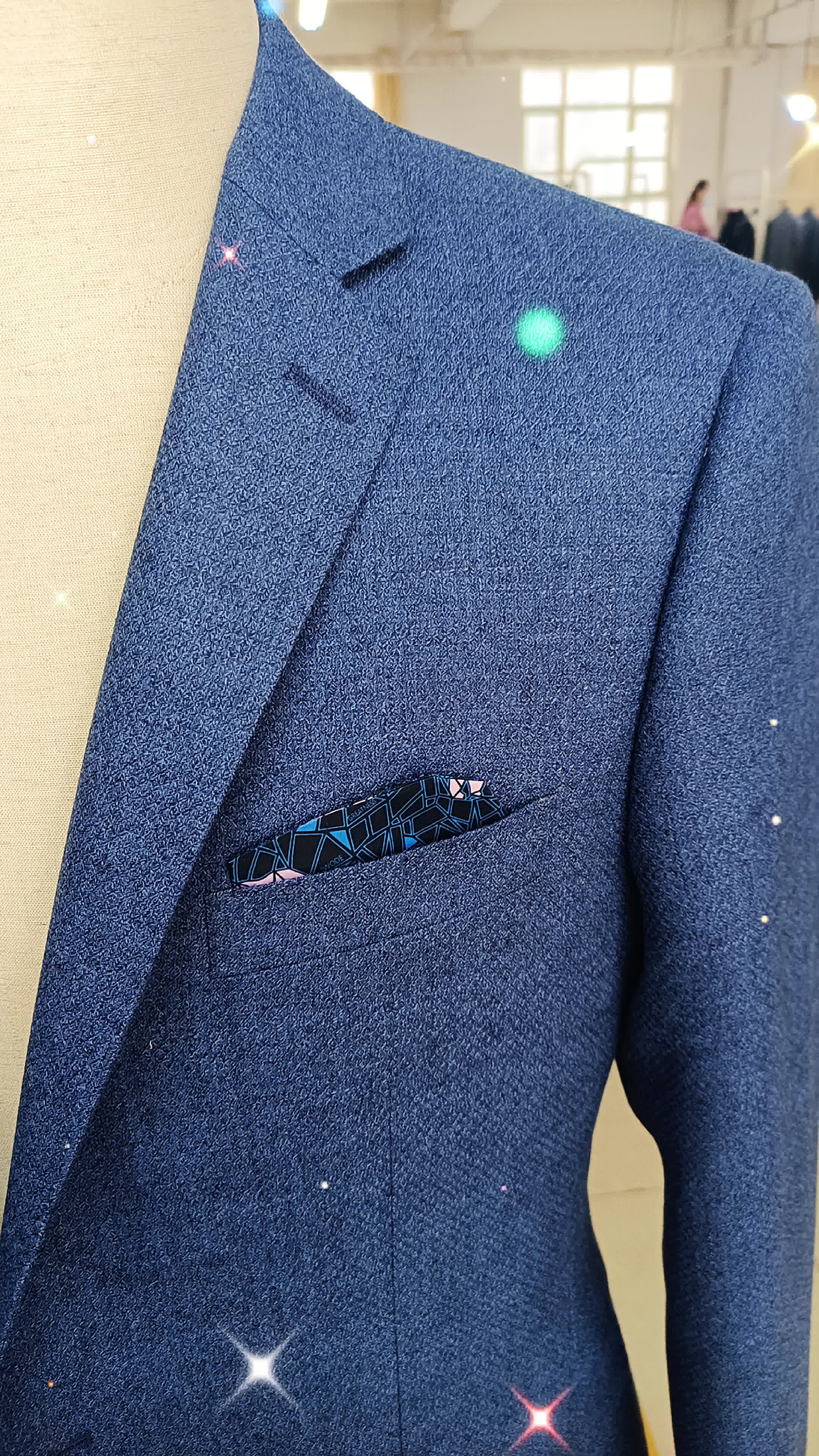 麻感宝石蓝定制西装西服#定制西装#定制西服#西装定制#西服定制#一人