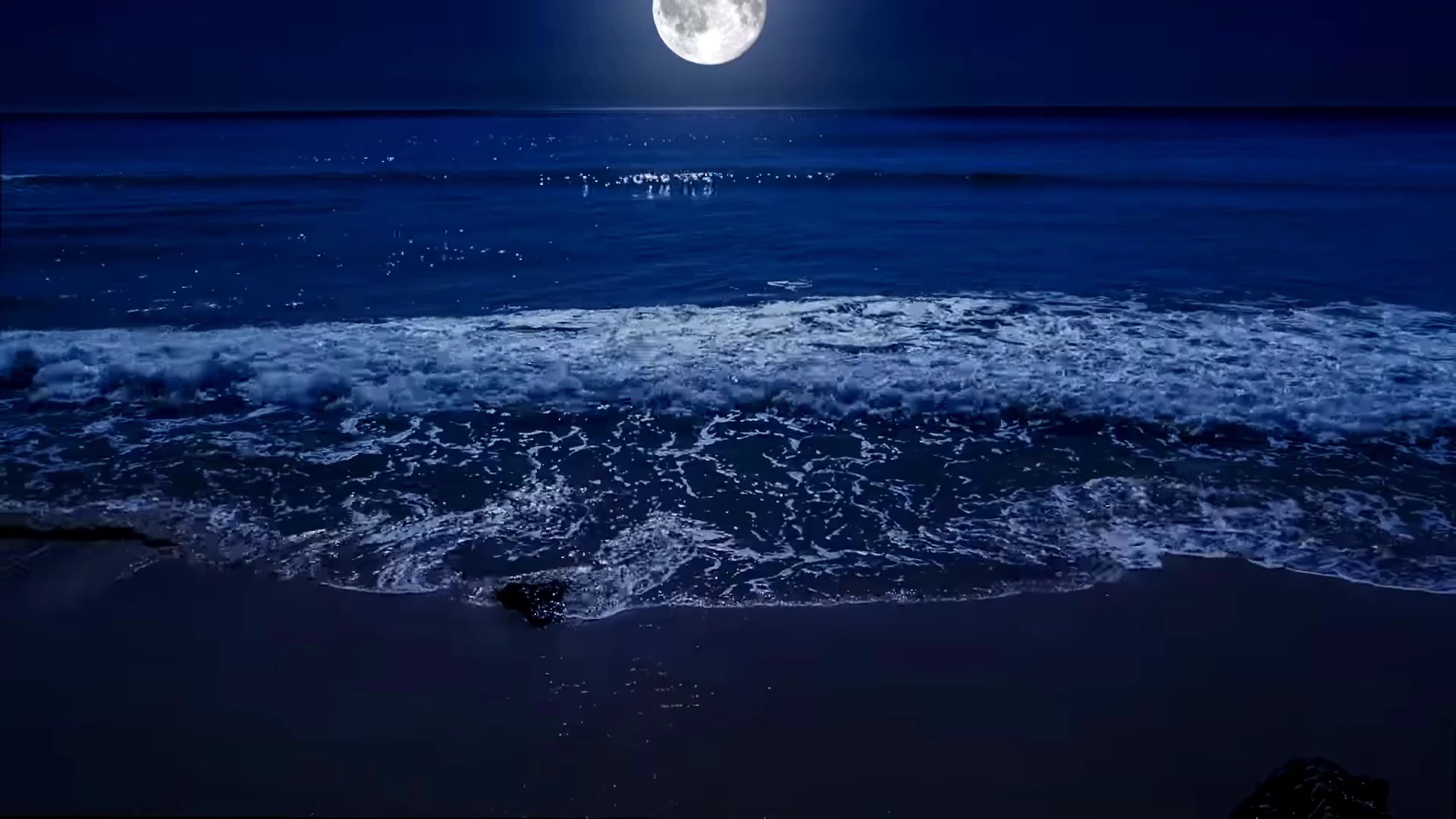 夜晚大海月亮视频素材 #汉亚素材