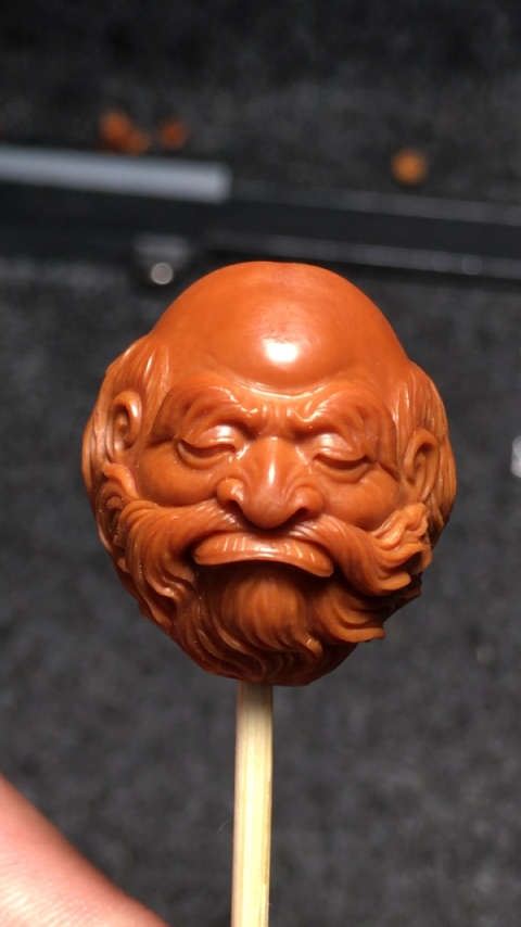 纯手工核雕达摩头橄榄核单粒