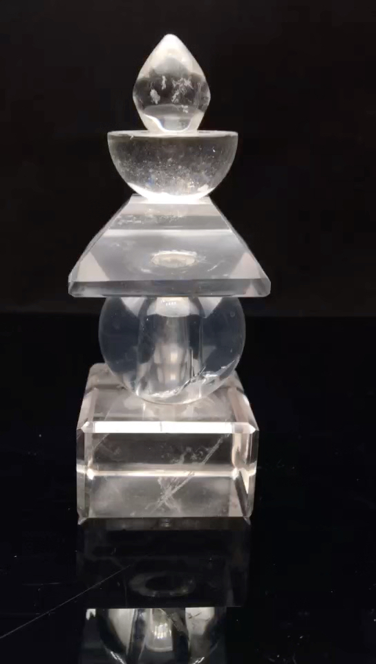 天然白水晶塔摆件
