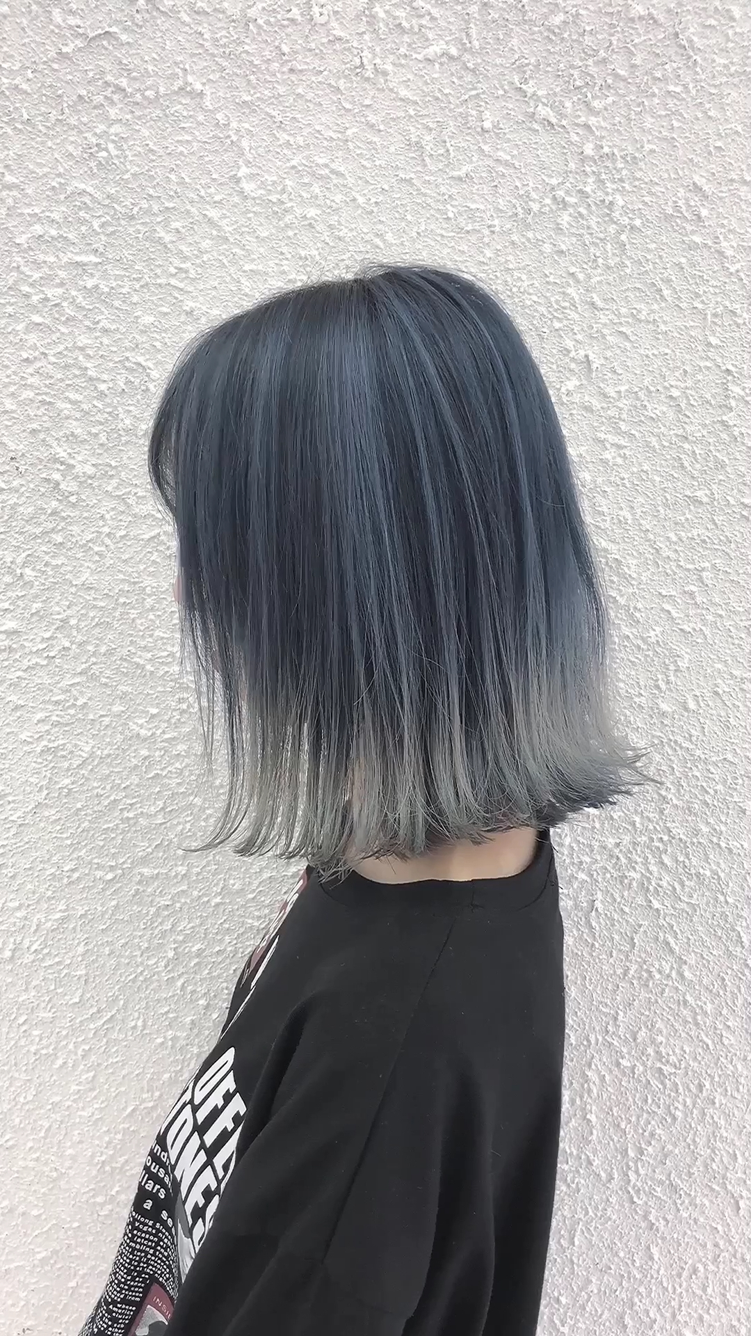 ins风蓝灰色染发.