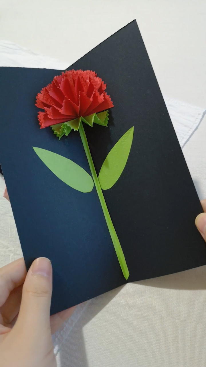 教师节快到了,一起做个简单的康乃馨贺卡吧