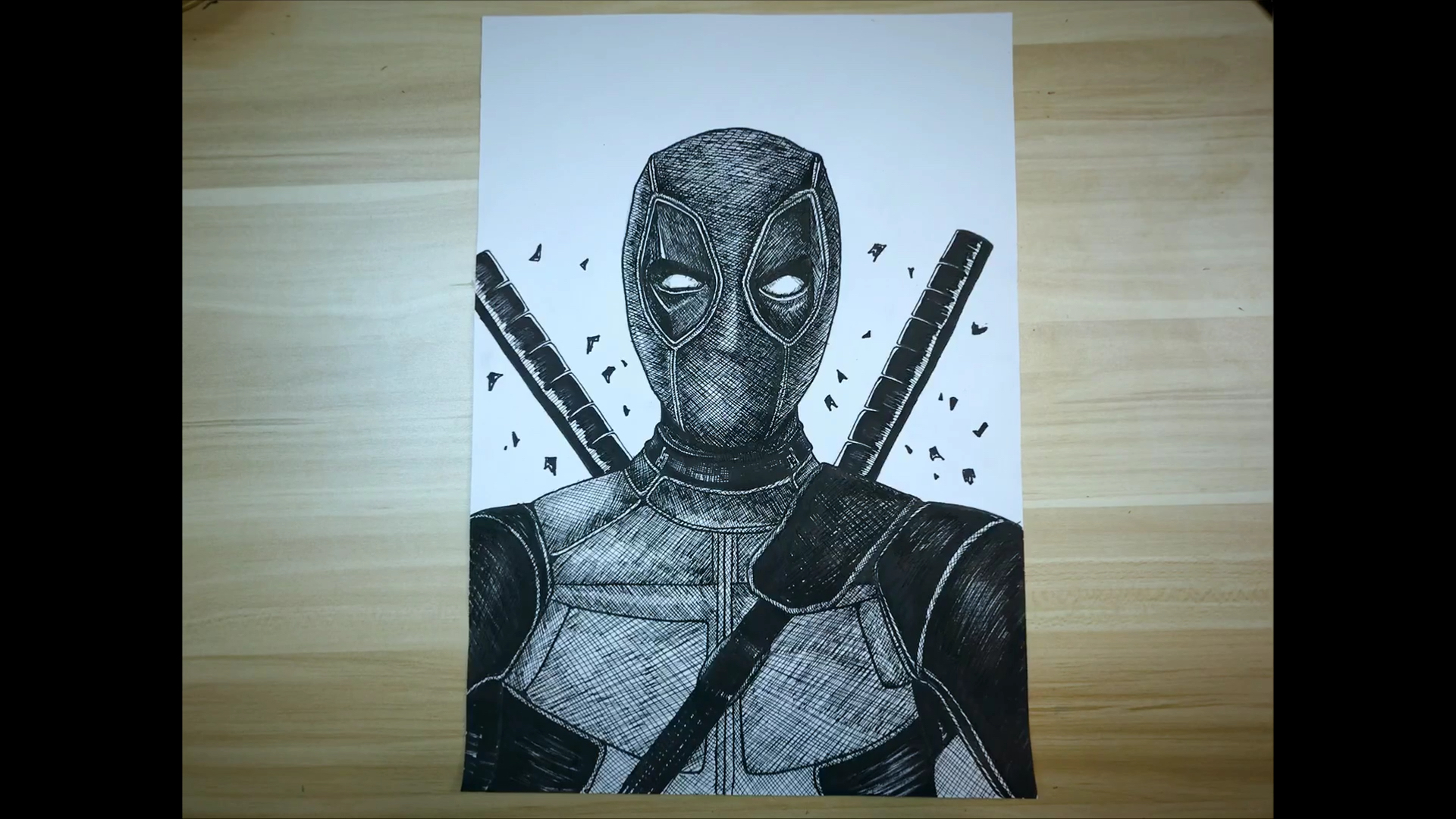 三支粗细的黑笔就可以画一副简单的素描啦!