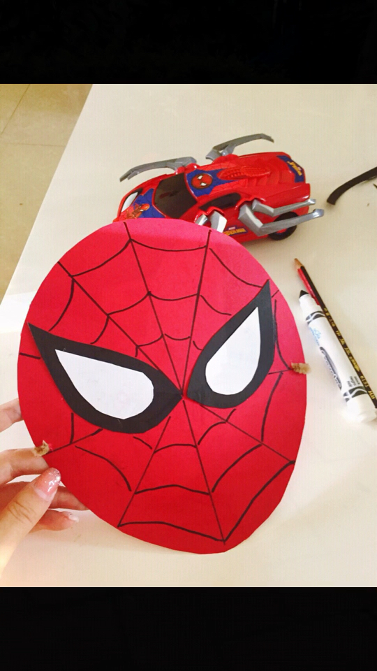 亲子手工制作:蜘蛛侠面具!im spiderman!