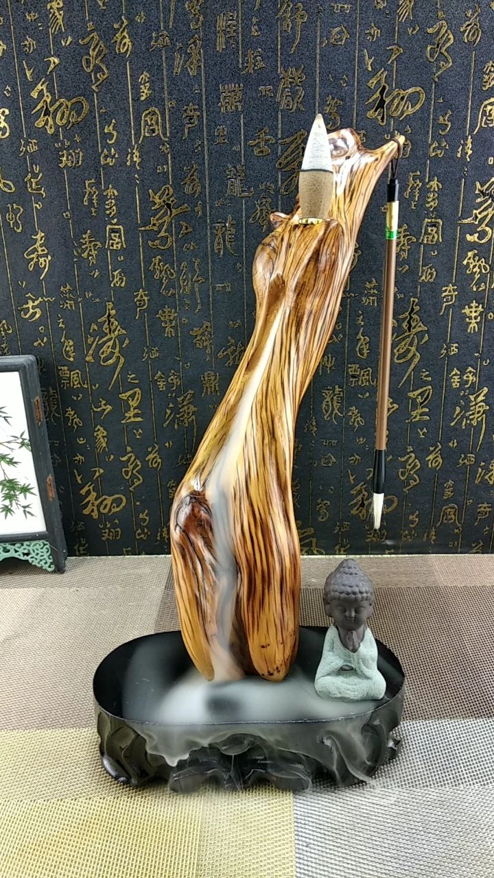 精品崖柏意境倒流香摆件,随形烟道,烟雾自然飘洒,意境满满