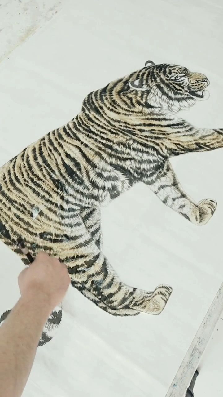 画皮画虎难画骨,今天绘画虎的皮毛!双击支持谢谢!