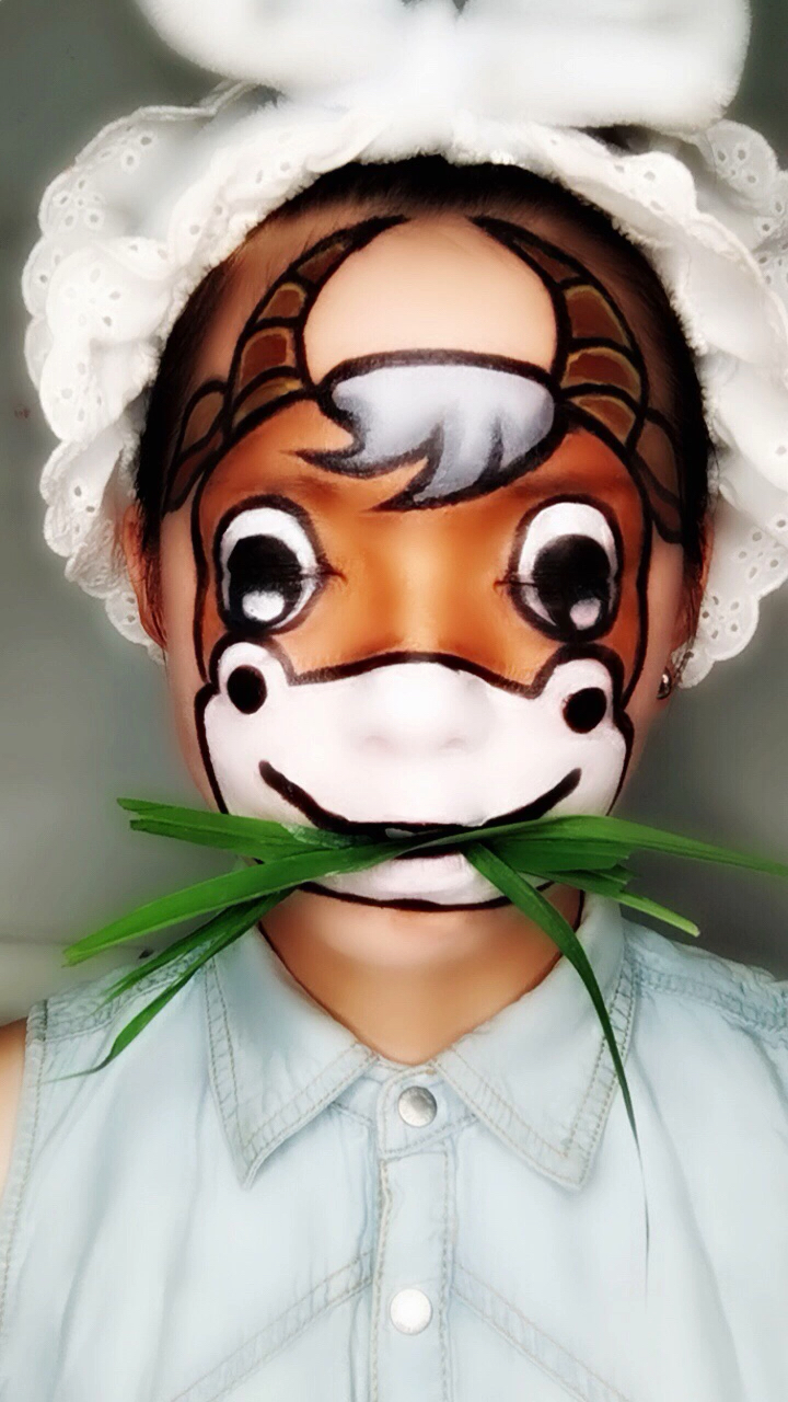 手绘卡通版十二生肖 丑牛妆