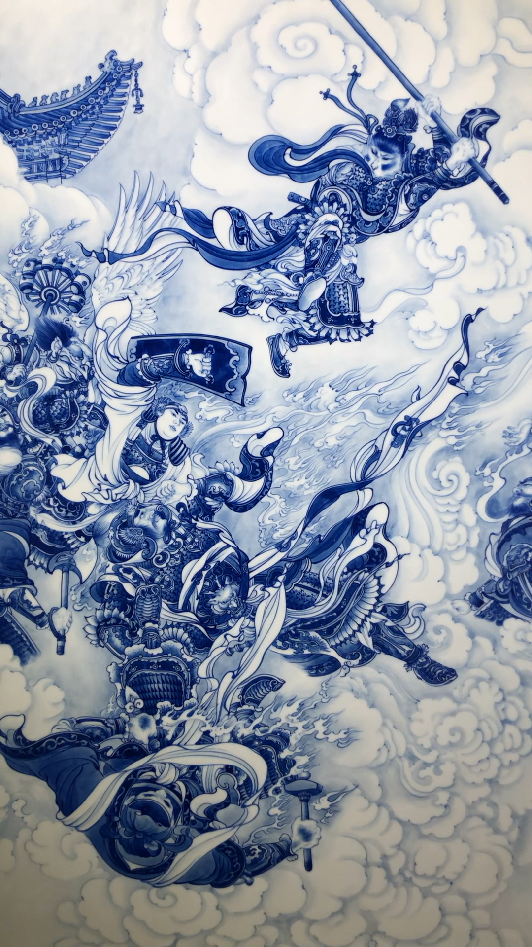 青花瓷板画《齐天大圣孙悟空》