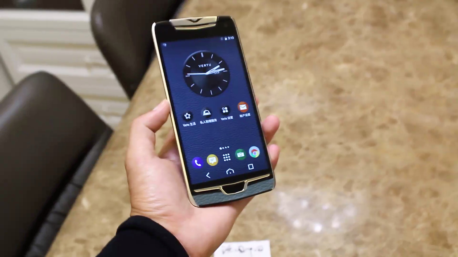 vertu星座4全新全网通双卡蓝色小牛皮