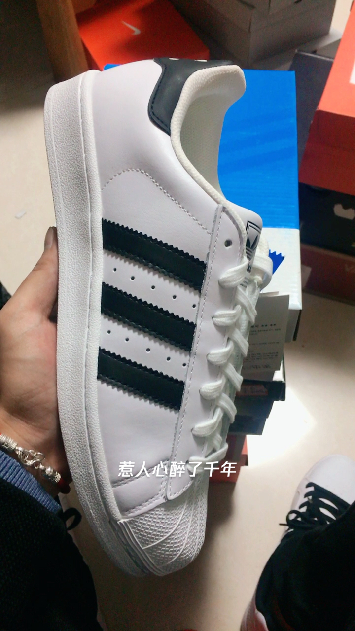 阿迪达斯贝壳头黑标