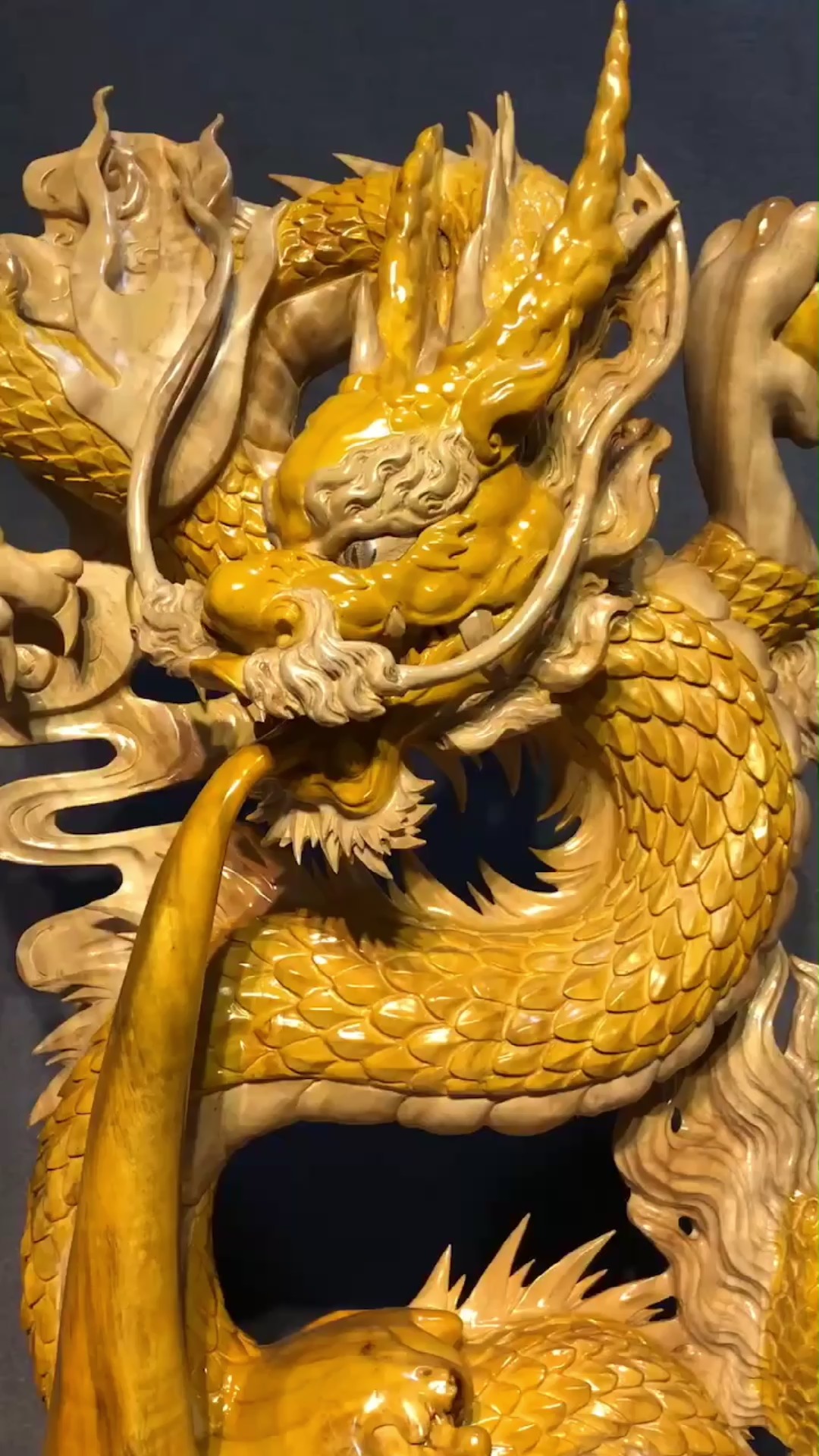 木雕 #根雕#摆件#工艺品#龙雕刻#金丝楠