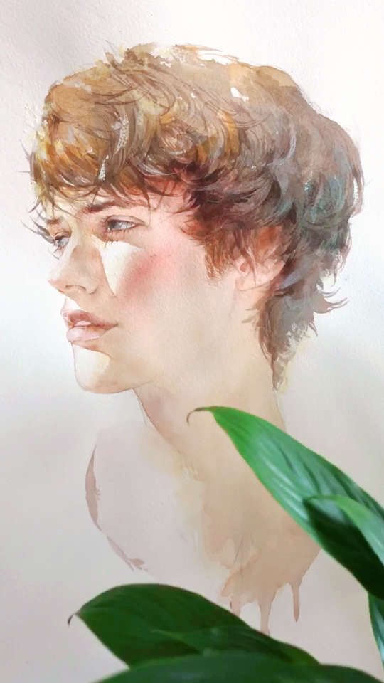 清新唯美的手绘水彩美少年,感受光与影的意境之美