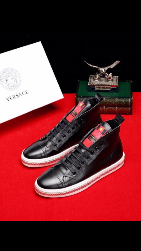 范思哲】versace时尚休闲高帮男鞋,鞋面进口真牛皮77羊里  爆款热销
