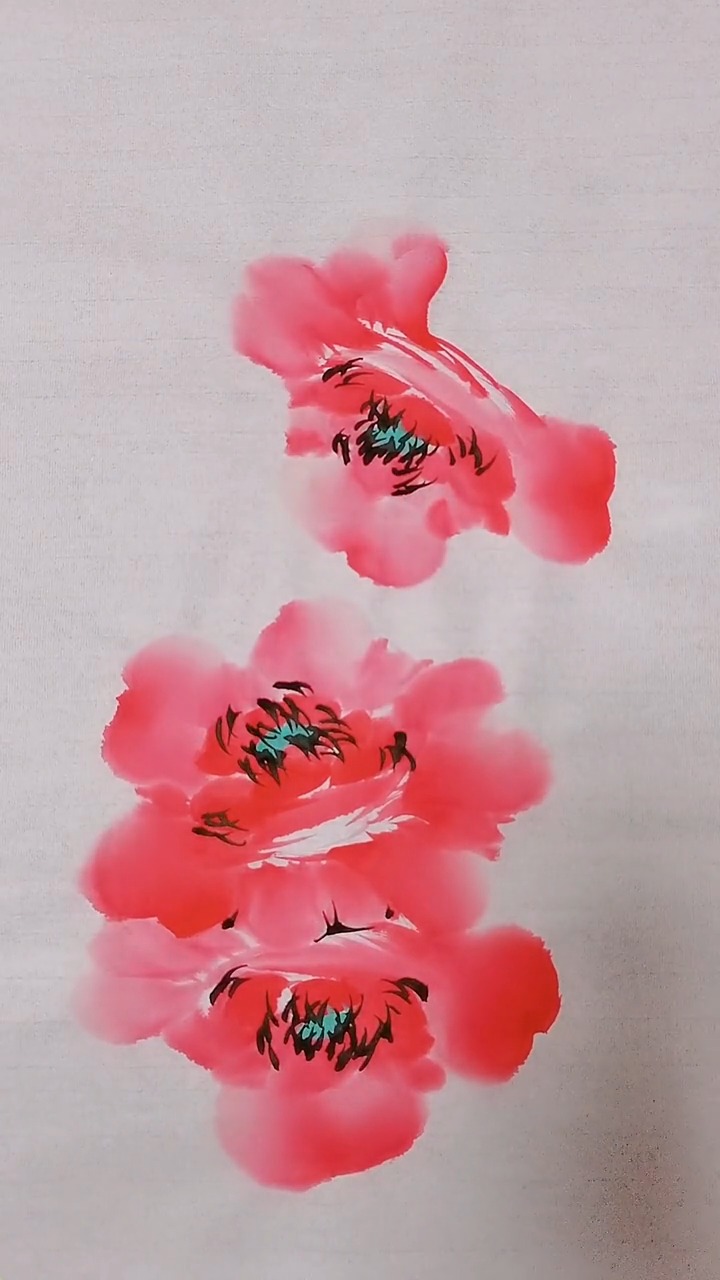 教您画点厾法牡丹!