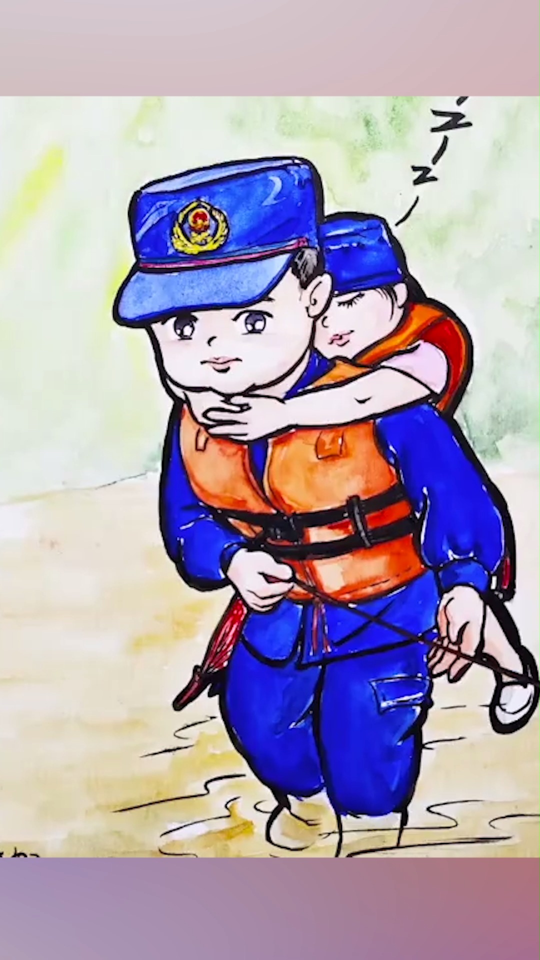 满满的感动!全职妈妈手绘漫画,记录抗洪消防员温暖瞬间