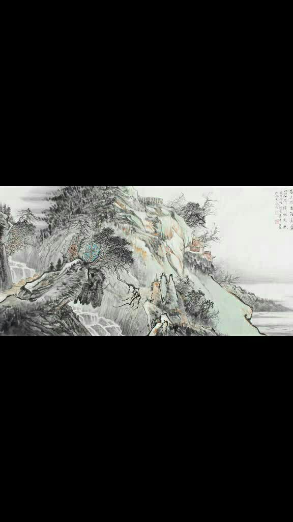 中美协会员蒋平老师四尺山水.