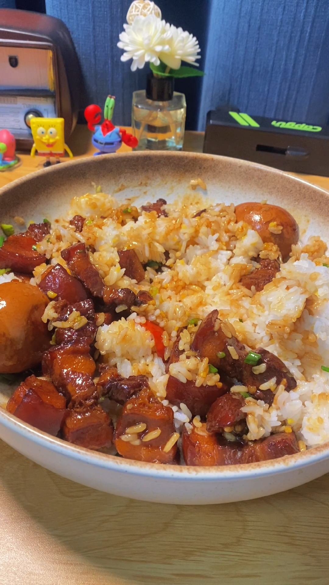 简简单单的晚饭 红烧肉拌饭#2020美食记 #我是美食创作者 #微视创作者