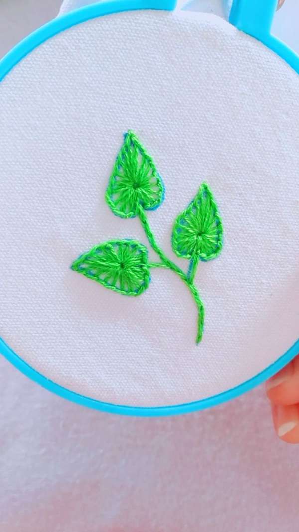心形叶子,刚学到的绣法