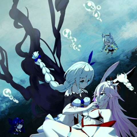 深夜放毒,八重樱和卡莲cp组合.