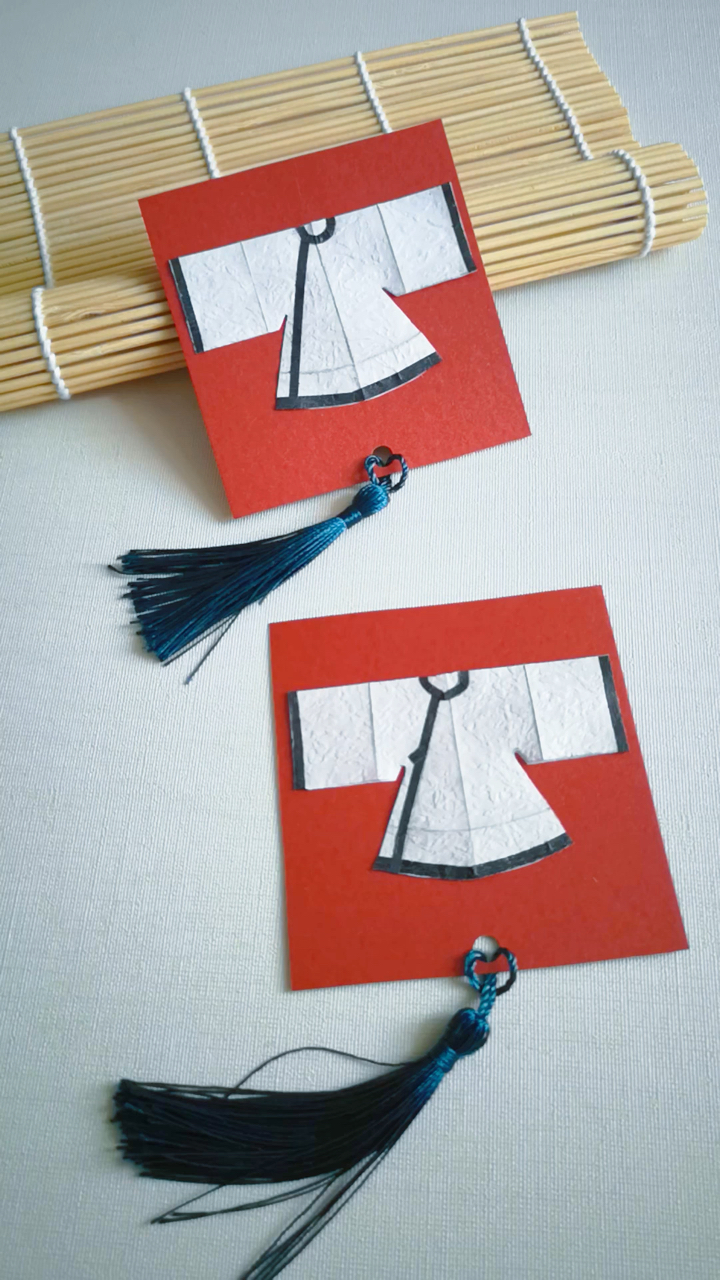 汉服折纸书签之襕衫,宋明男士喜欢穿的形制,你平时看电视剧有注意到嘛