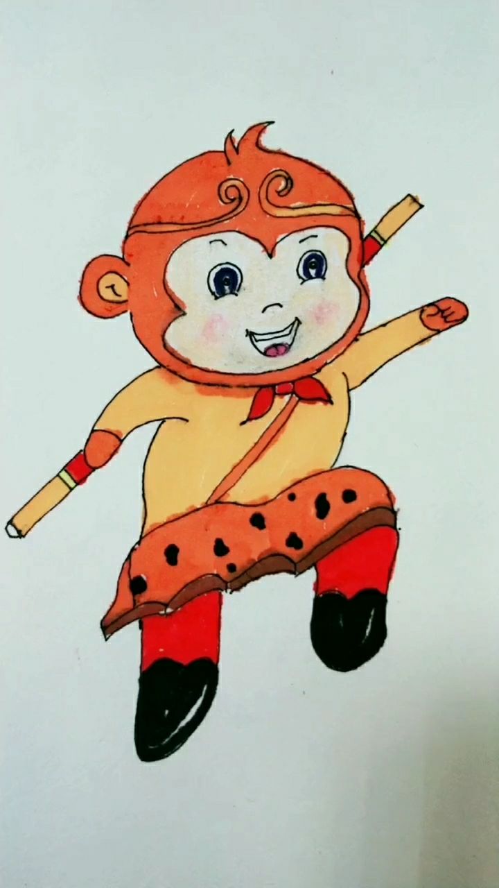 简笔画版齐天大圣孙悟空,多少人看《西游记》长大的78@{uid