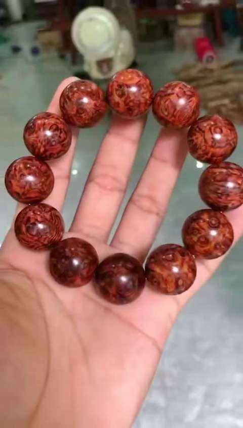 极品海南黄花梨满留疤手串