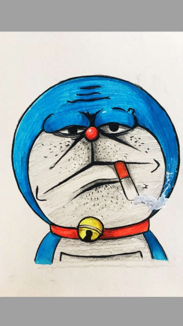 画一个沧桑的哆啦a梦 有没有毁了你的童年.